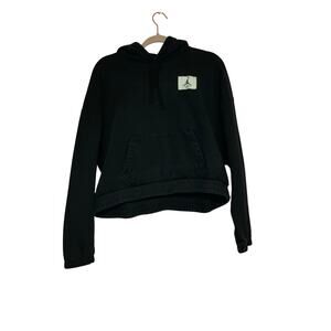 Jordan Black Cropped Hoodie Size Large